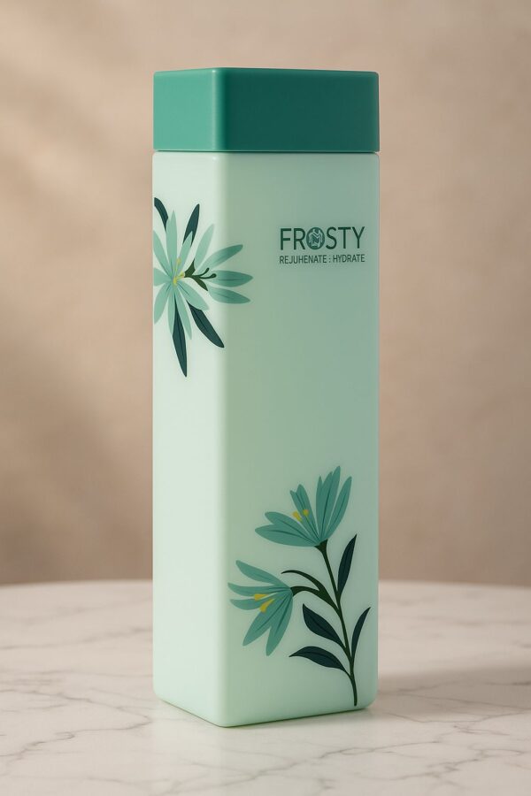 youvix Frosty Flower Plastic Square Bottle 1000 ml Bottle